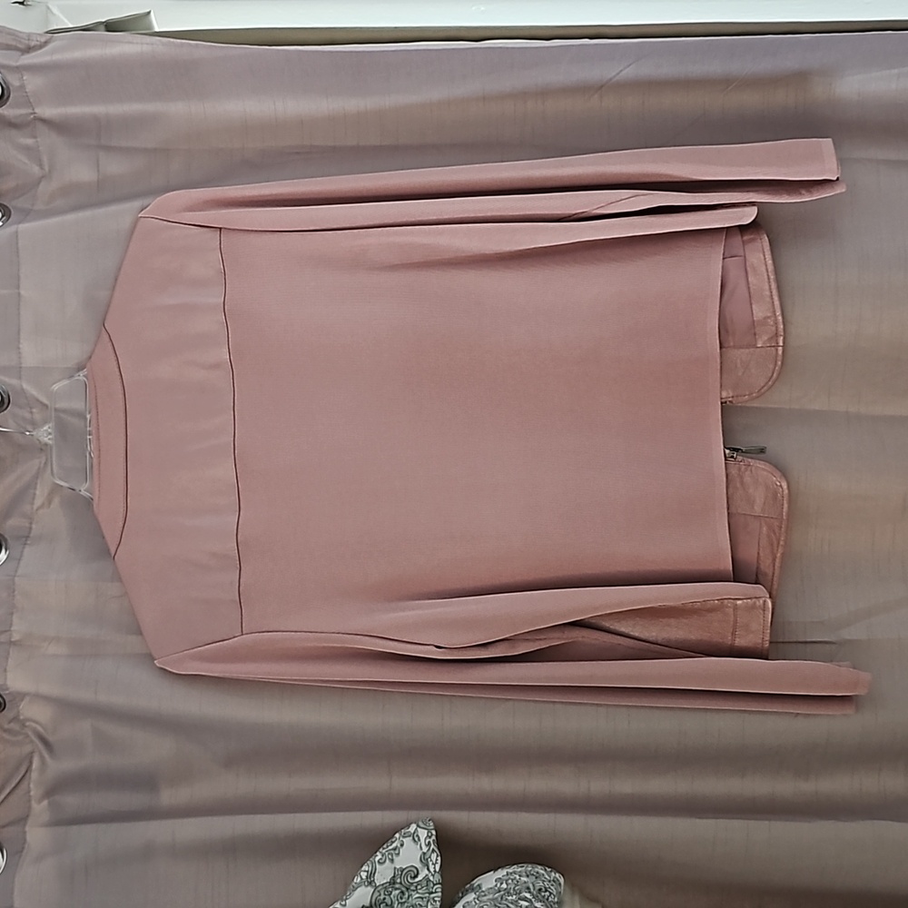 Peter Nygard Pink Leather/Knit Jacket - Picture 5 of 7